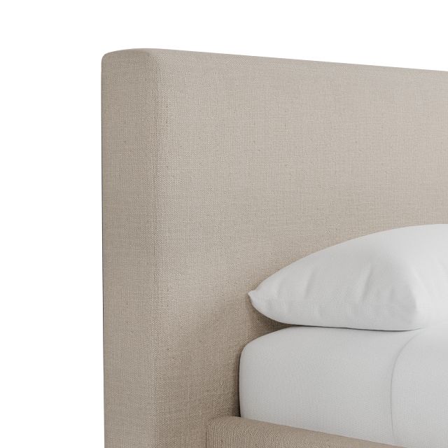 Grayton Linen Beige 44" Upholstered Platform Bed