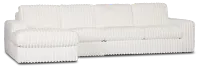 Teddy White Fabric Small Left Chaise Sectional