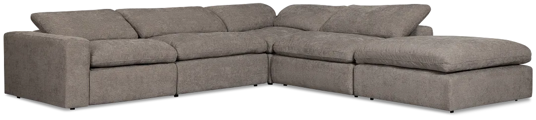 Drift Dark Gray Fabric Medium Dual Power Right Bumper Sectional