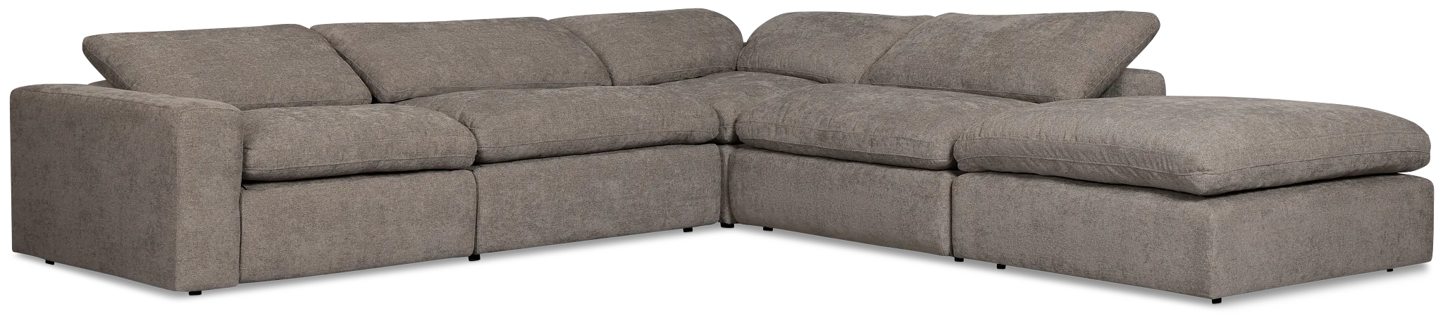 Drift Dark Gray Fabric Medium Dual Power Right Bumper Sectional