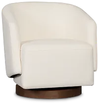 Luna White Fabric Swivel Chair