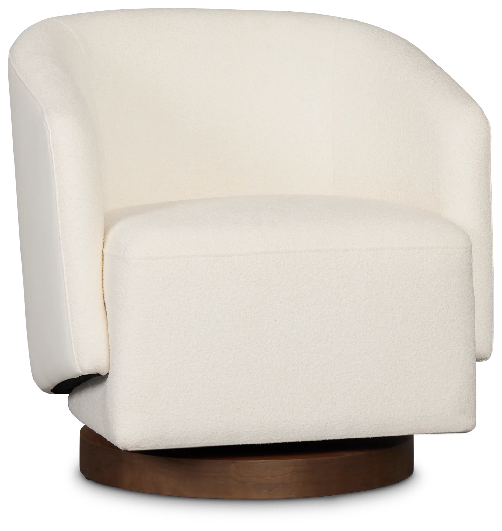 Luna White Fabric Swivel Chair