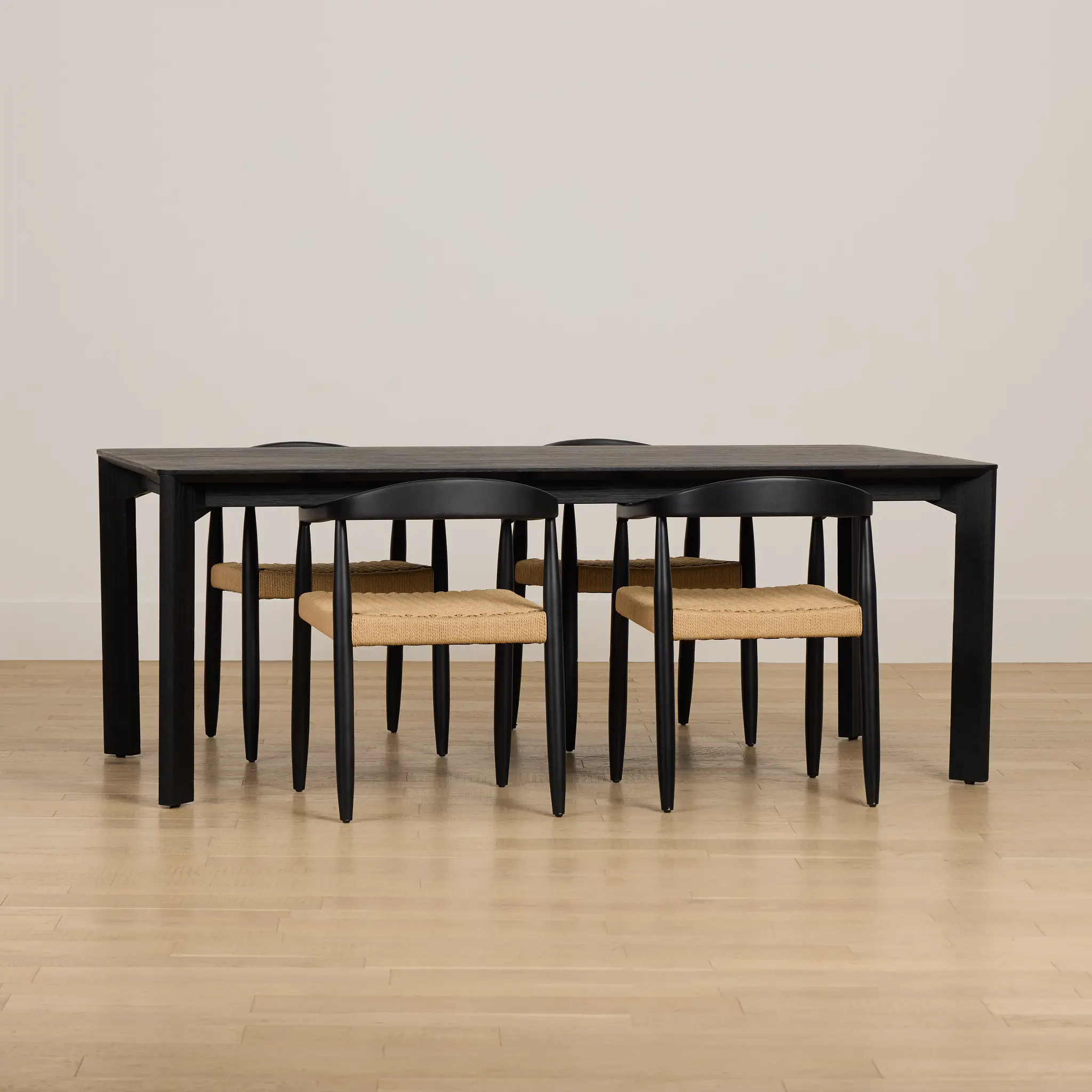 Santorini Black Rect Table & 4 Curved Chairs Santorini Black Rect Table & 4 Curved Chairs
