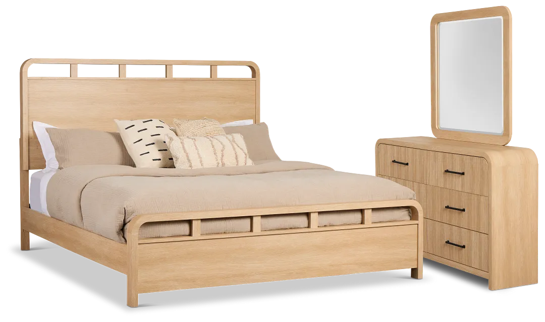 Lyndie Light Tone Panel Bedroom