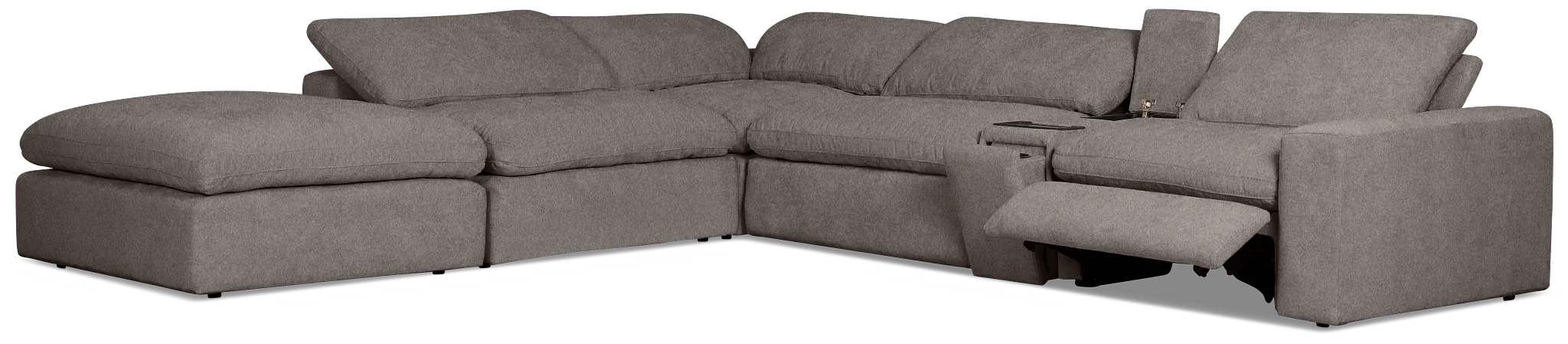 Drift Dark Gray Fabric Large Left Bumper Power Reclining Sectional