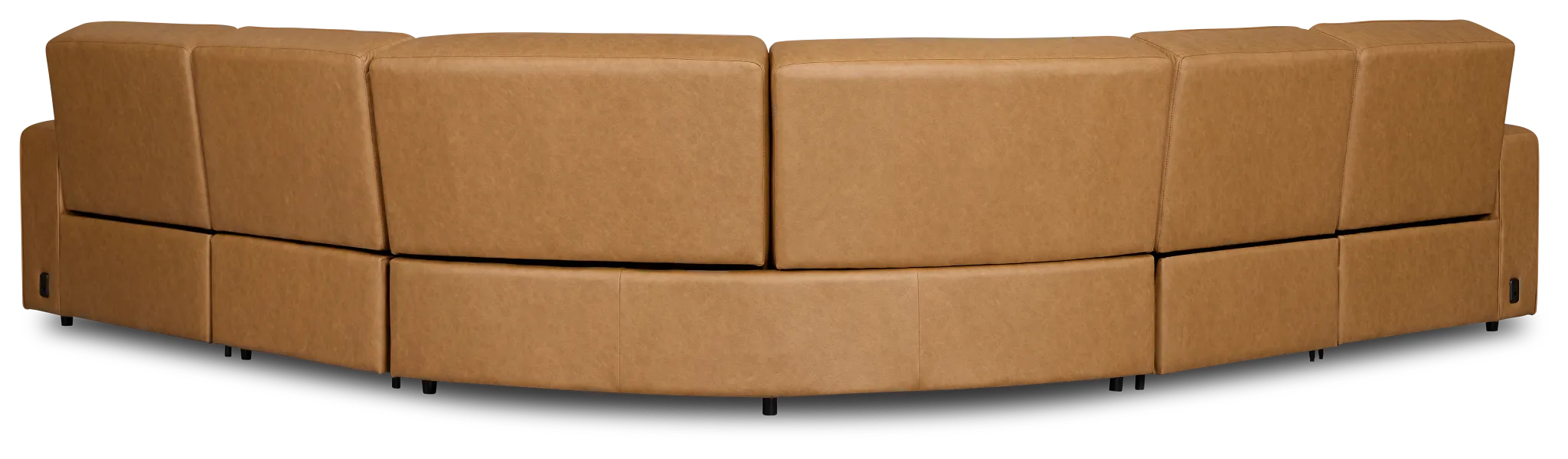 Sawyer Light Brown Micro Small Triple Power Reclining Two-arm Sectional