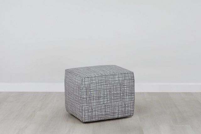 Hugo Gray Accent Pouf