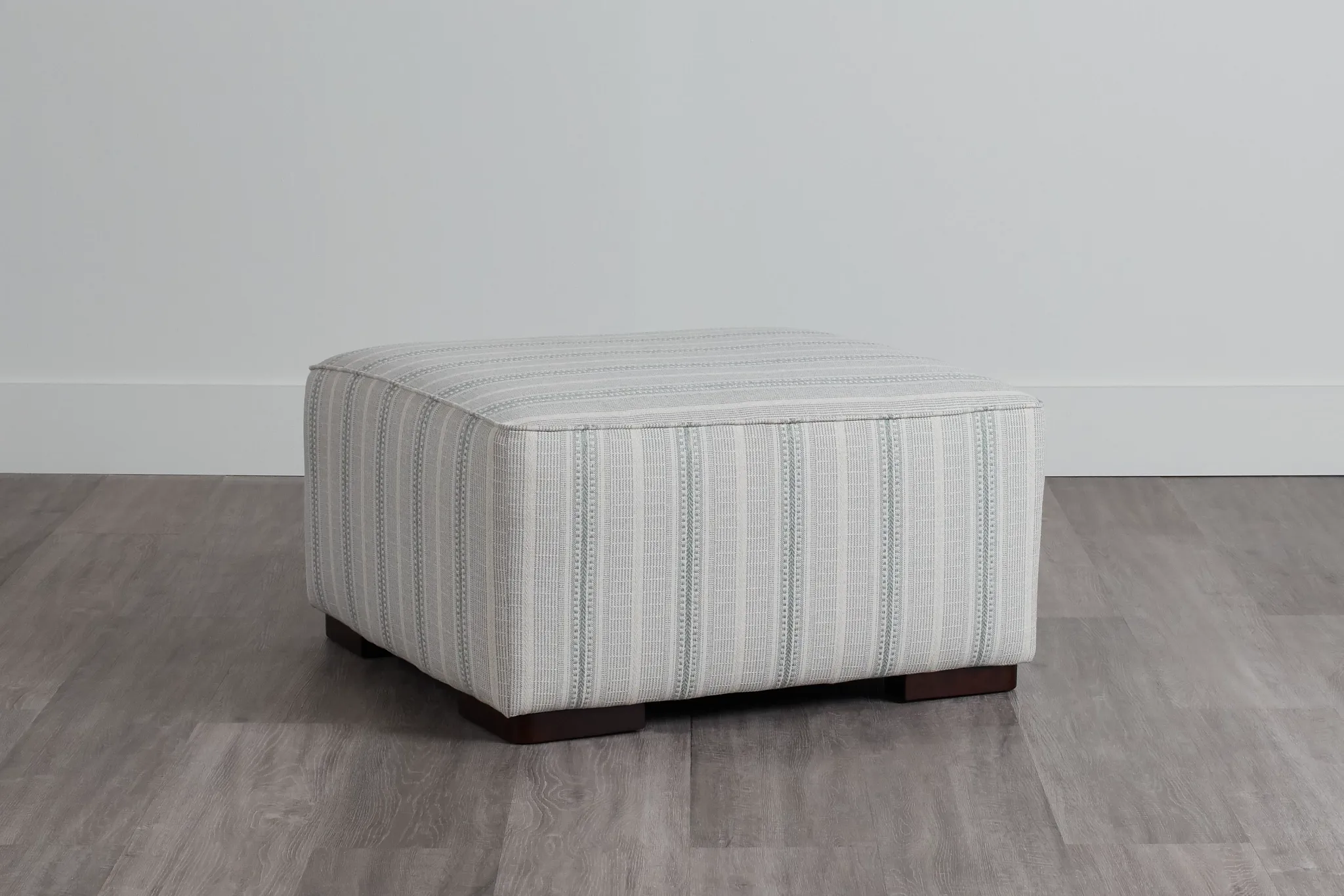 Farmhouse Green Fabric Cocktail Ottoman