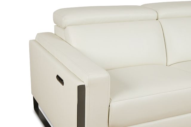 Atlas White Lthr/vinyl Right Chaise Power Reclining Sectional