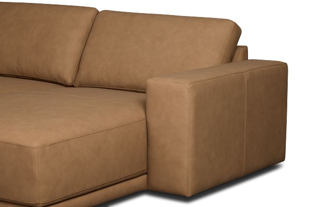 Kellan Light Brown Leather Medium Right Chaise Sectional