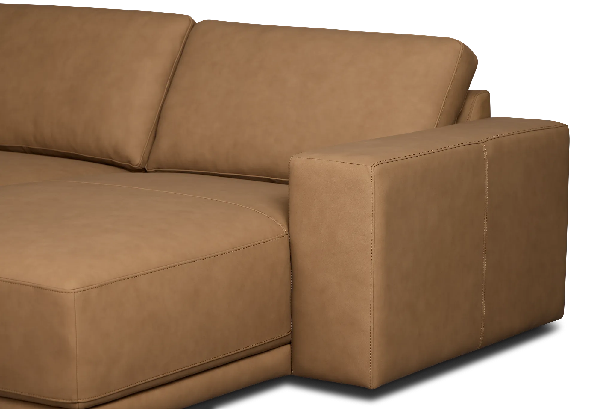 Kellan Light Brown Leather Medium Right Chaise Sectional