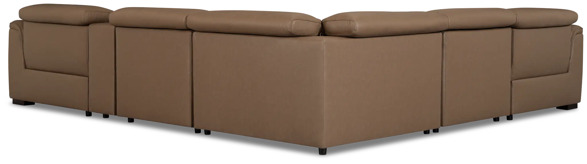 Flexsteel Brodie Dark Brown Lthr/vinyl Medium Dual Power 2-arm Reclining Sectional Flexsteel Brodie Dark Brown Lthr/vinyl Medium Dual Power 2-arm Reclining Sectional