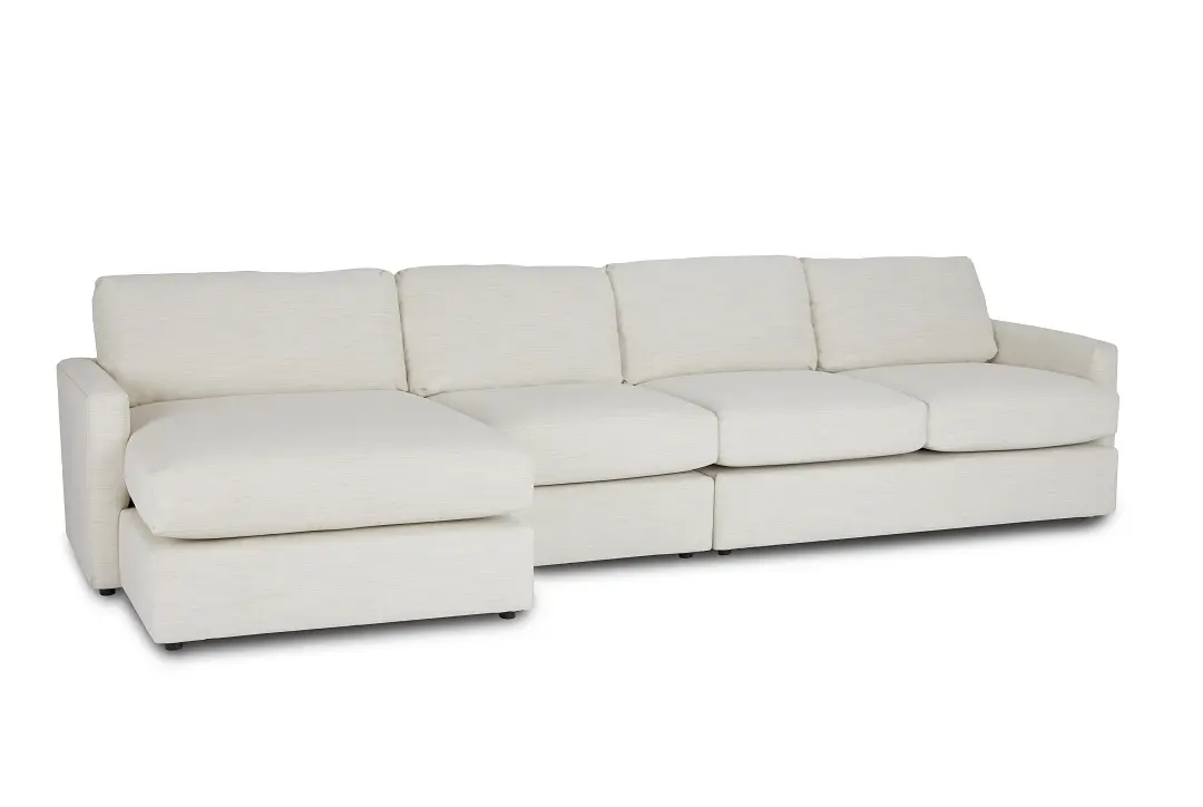 Noah Ivory Fabric Left Chaise Sectional Noah Ivory Fabric Left Chaise Sectional