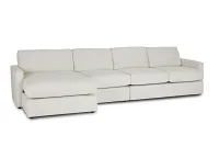 Noah Ivory Fabric Left Chaise Sectional