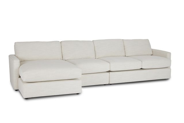 Noah Ivory Fabric Small Left Chaise Sectional