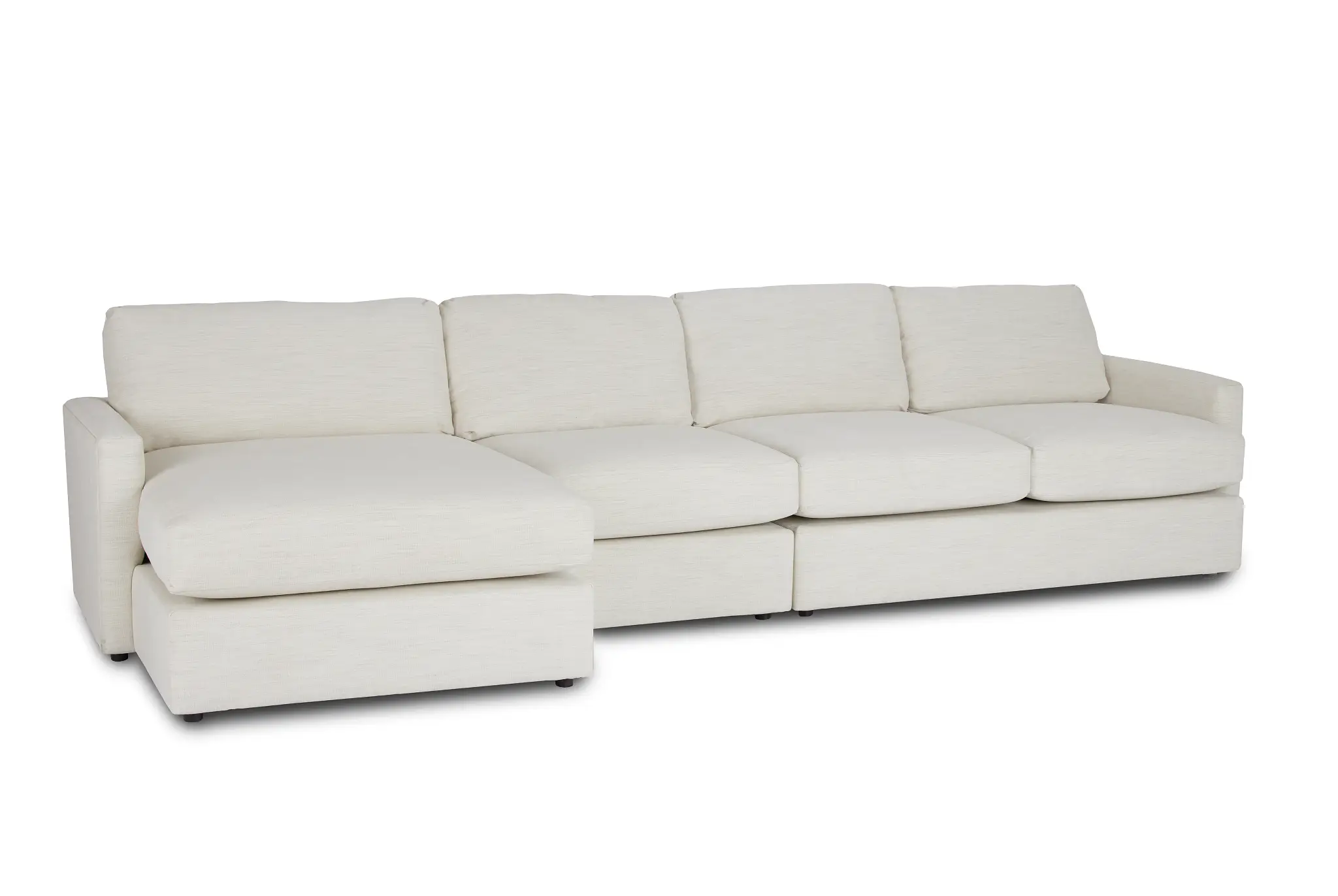Noah Ivory Fabric Small Left Chaise Sectional Noah Ivory Fabric Small Left Chaise Sectional