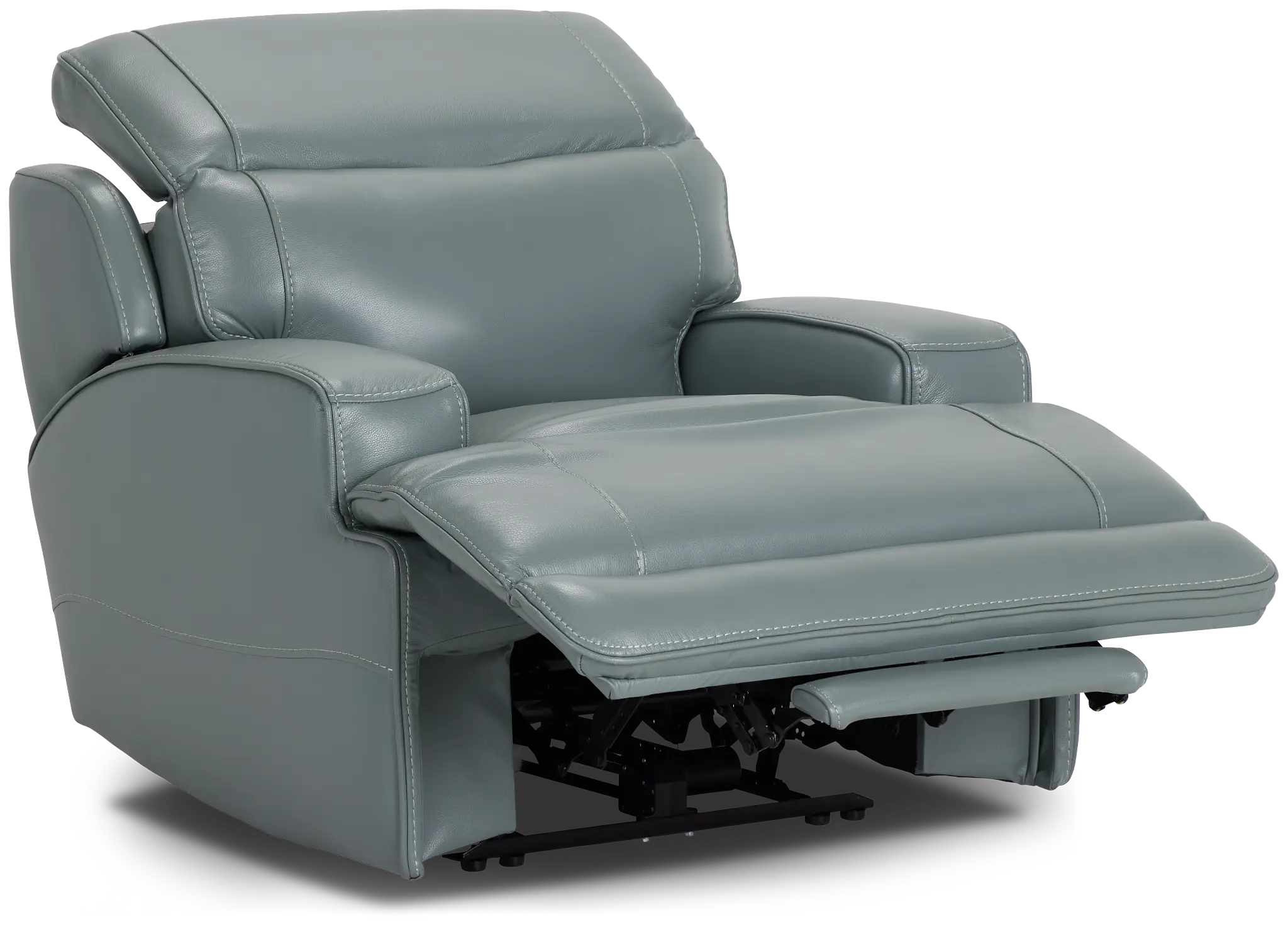 Reign Green Lthr/vinyl Power Recliner With Power Headrest Reign Green Lthr/vinyl Power Recliner With Power Headrest