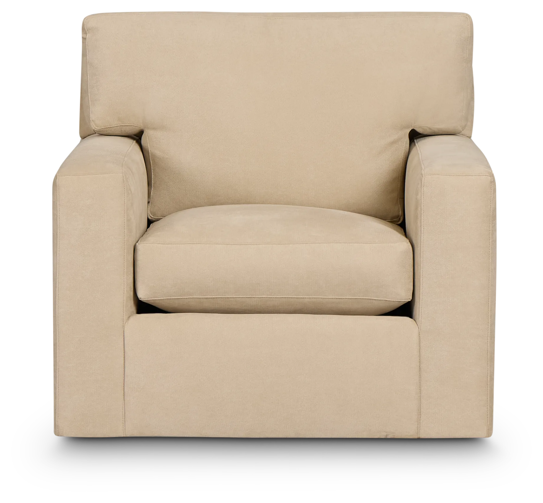 Hudson Beige Fabric Swivel Chair