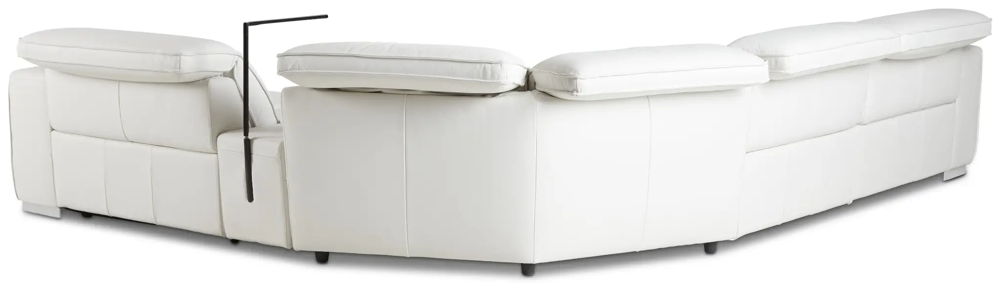 Reva White Leather Small Triple Power Reclining Two-arm Sectional Reva White Leather Small Triple Power Reclining Two-arm Sectional