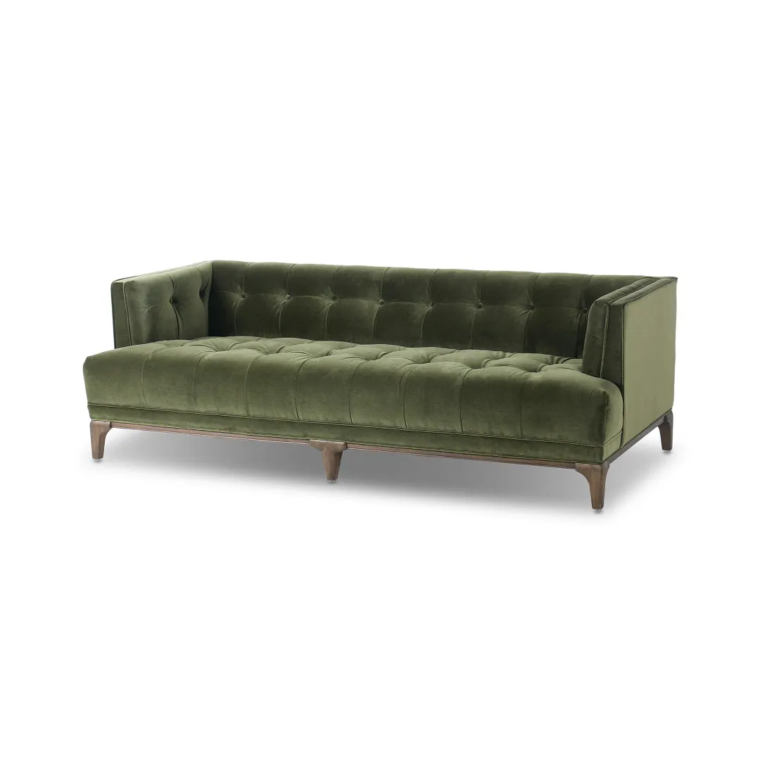 Four Hands Daren Dark Green Velvet Sofa