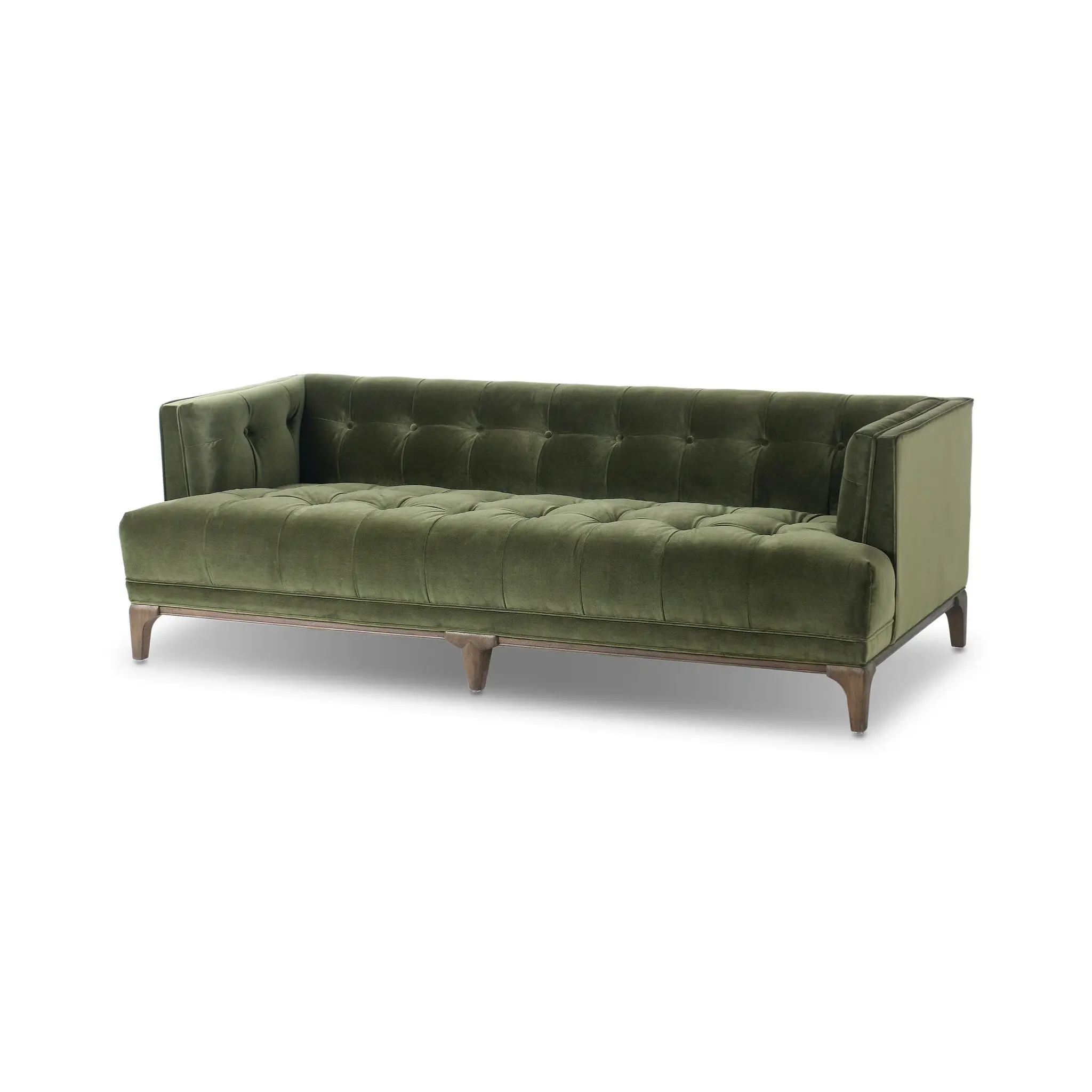 Four Hands Daren Dark Green Velvet Sofa Four Hands Daren Dark Green Velvet Sofa