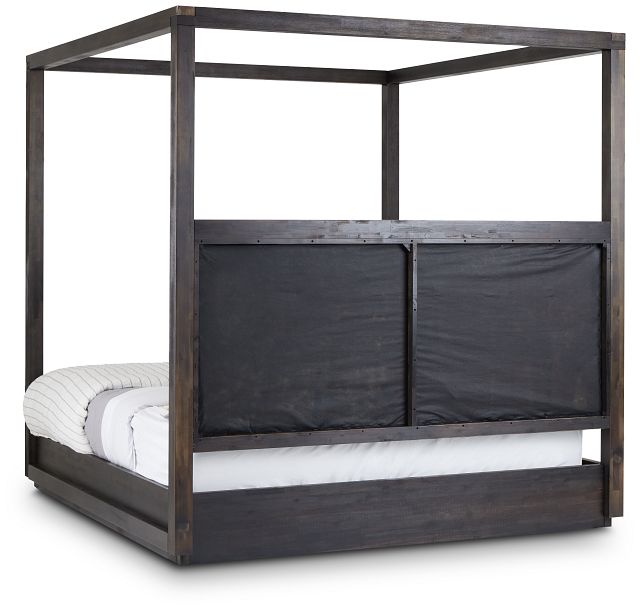 Madden Gray Fabric Canopy Bed (4)