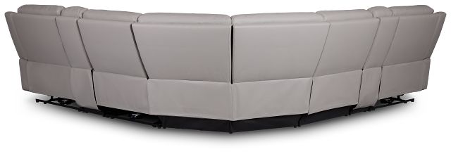 Walker Light Gray Lthr/vinyl Large Triple Power Reclining Two-arm Sectional