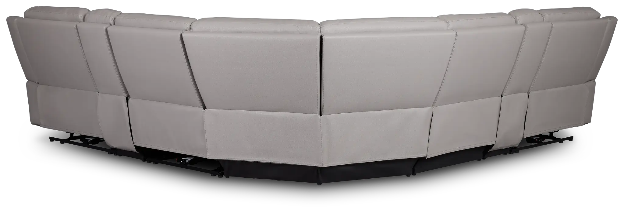 Walker Light Gray Lthr/vinyl Large Triple Power Reclining Two-arm Sectional Walker Light Gray Lthr/vinyl Large Triple Power Reclining Two-arm Sectional