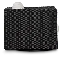 Montecito Black Swivel Chair With Light Beige Cushions