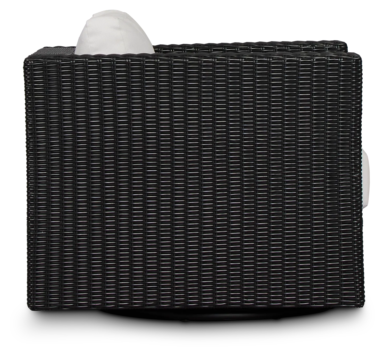 Montecito Black Swivel Chair With Light Beige Cushions