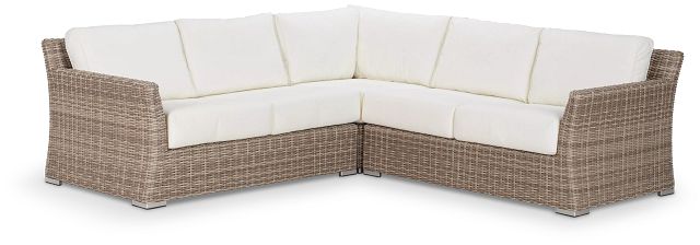 Raleigh White Woven Small Two-arm Sectional