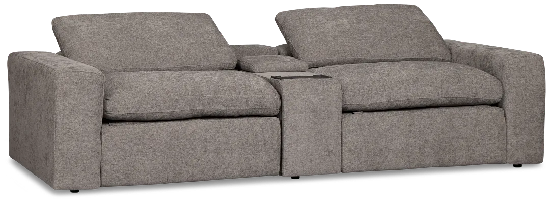Drift Dark Gray Fabric Power Reclining Console Loveseat