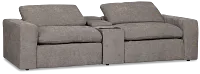 Drift Dark Gray Fabric Power Reclining Console Loveseat