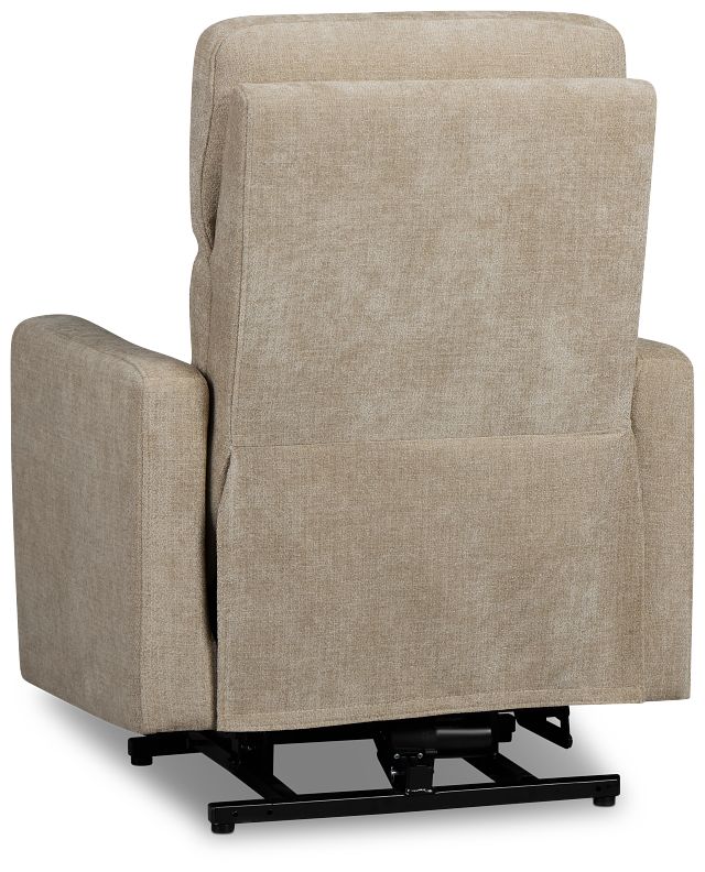 Talon Beige Fabric Power Lift Recliner
