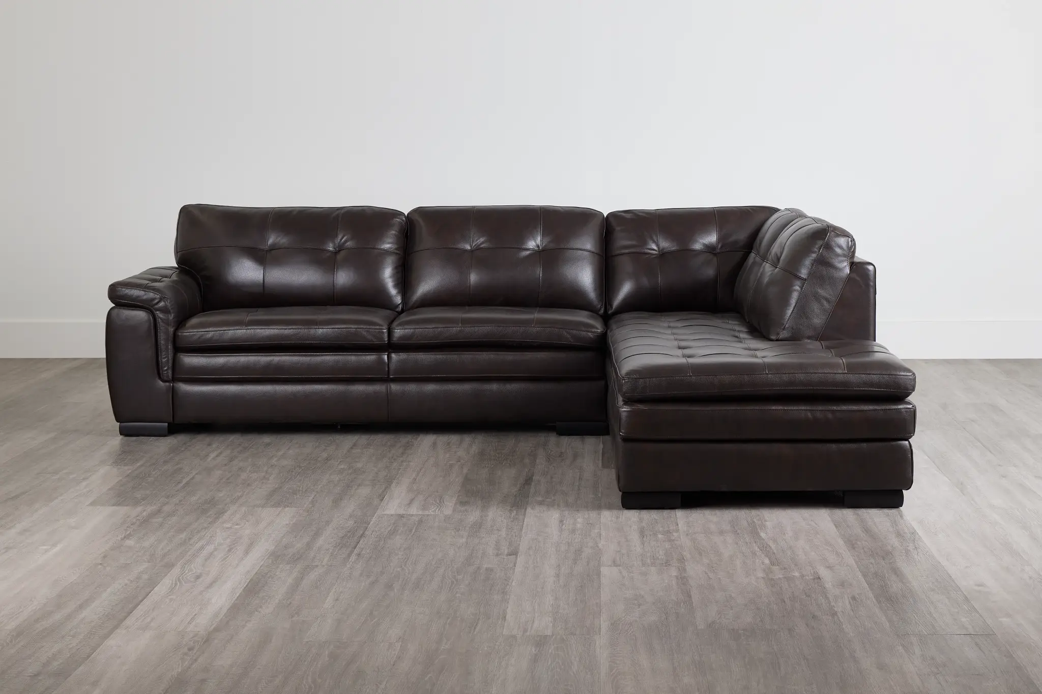 Braden Dark Brown Leather Small Right Bumper Sectional Braden Dark Brown Leather Small Right Bumper Sectional