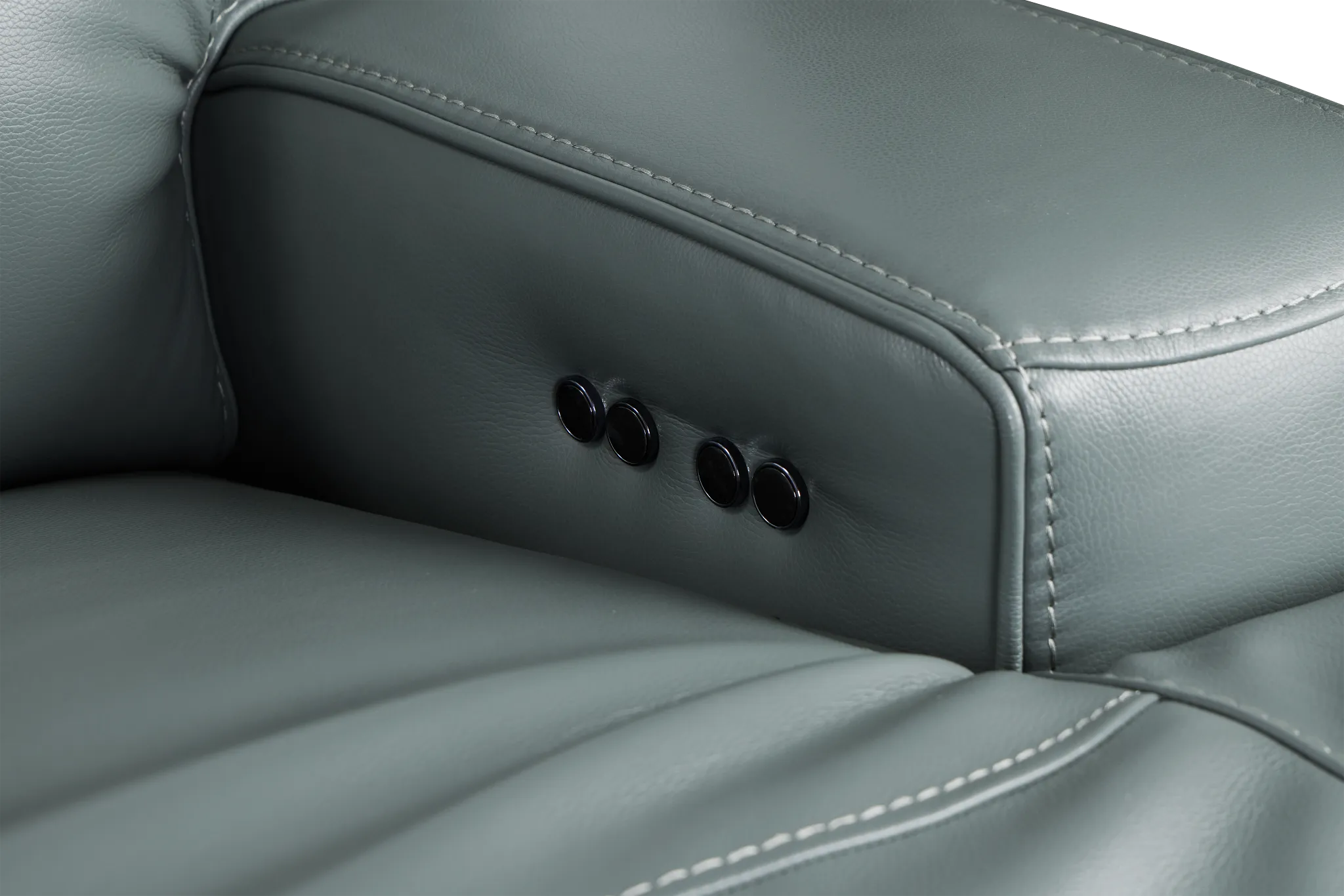 Reign Green Lthr/vinyl Medium Dual Power 2-arm Reclining Sectional