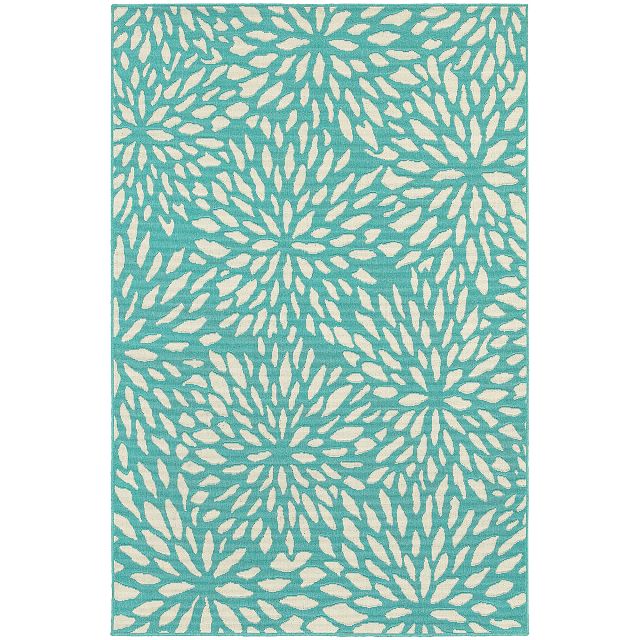 Mirium Teal Indoor/outdoor 2x3 Area Rug, Outdoor - Rugs