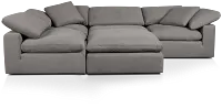 Nixon Light Gray Fabric 5pc Bumper Sectional