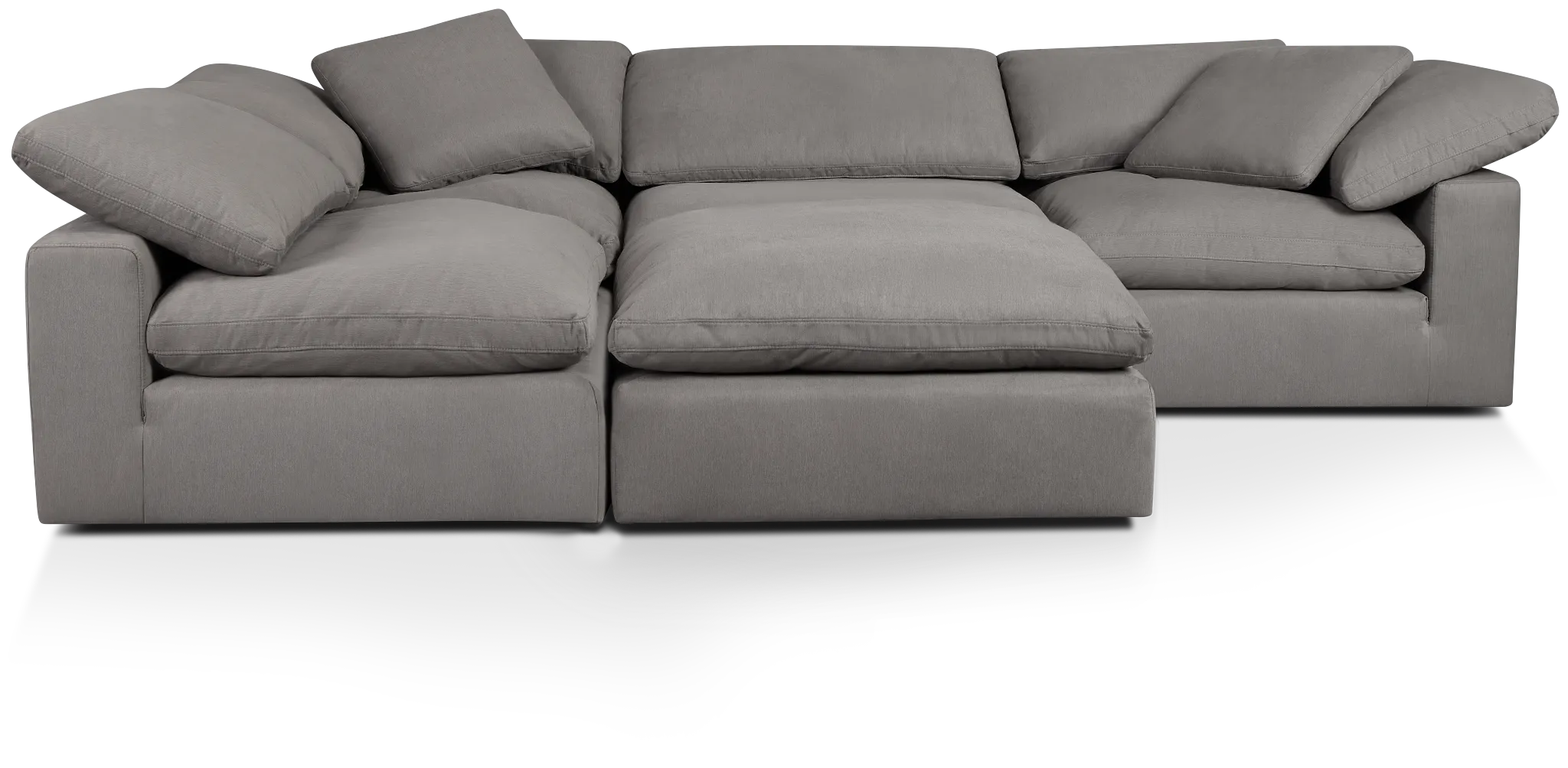 Nixon Light Gray Fabric 5pc Bumper Sectional