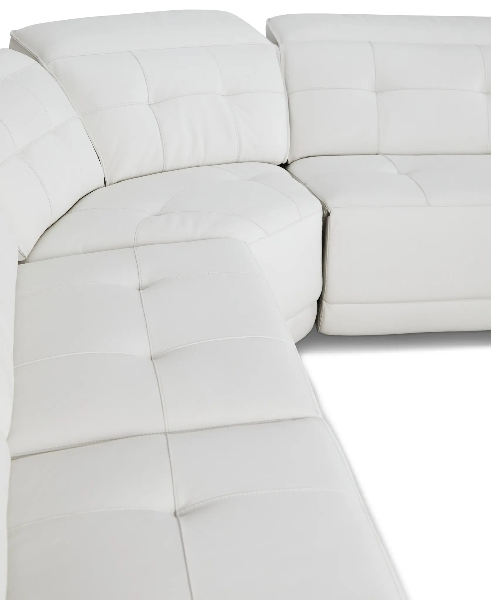 Reva White Leather Small Triple Power Reclining Two-arm Sectional Reva White Leather Small Triple Power Reclining Two-arm Sectional