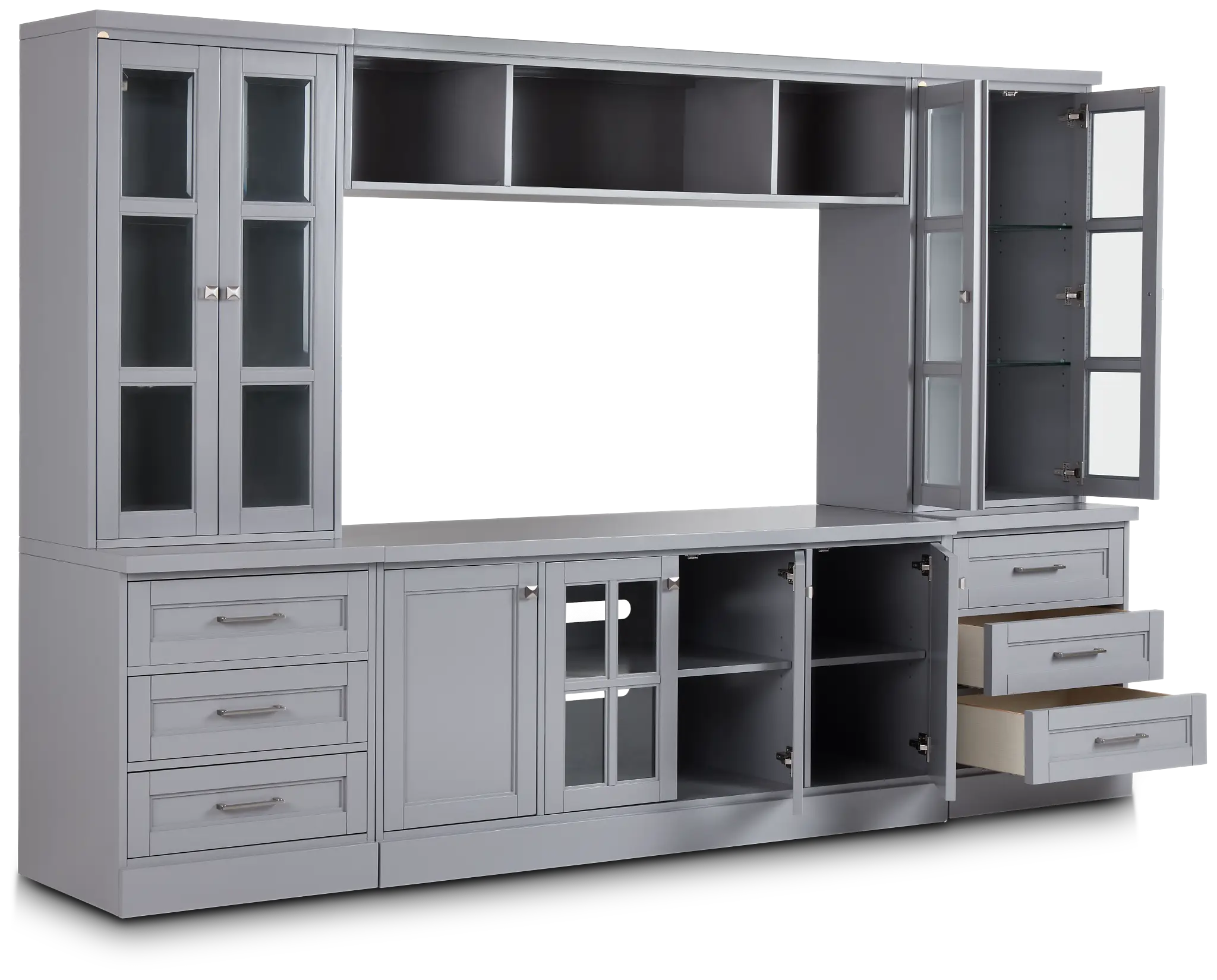Newport Gray Drawer Entertainment Wall Newport Gray Drawer Entertainment Wall
