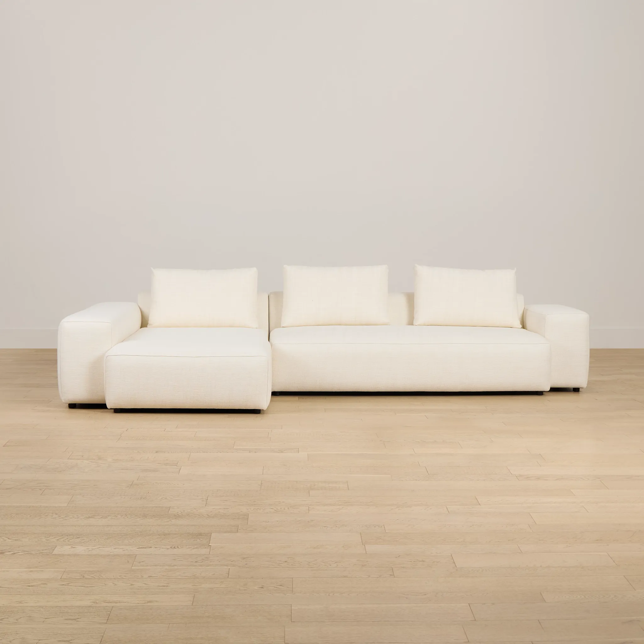 Cleo Light Beige Fabric Left Chaise Sectional