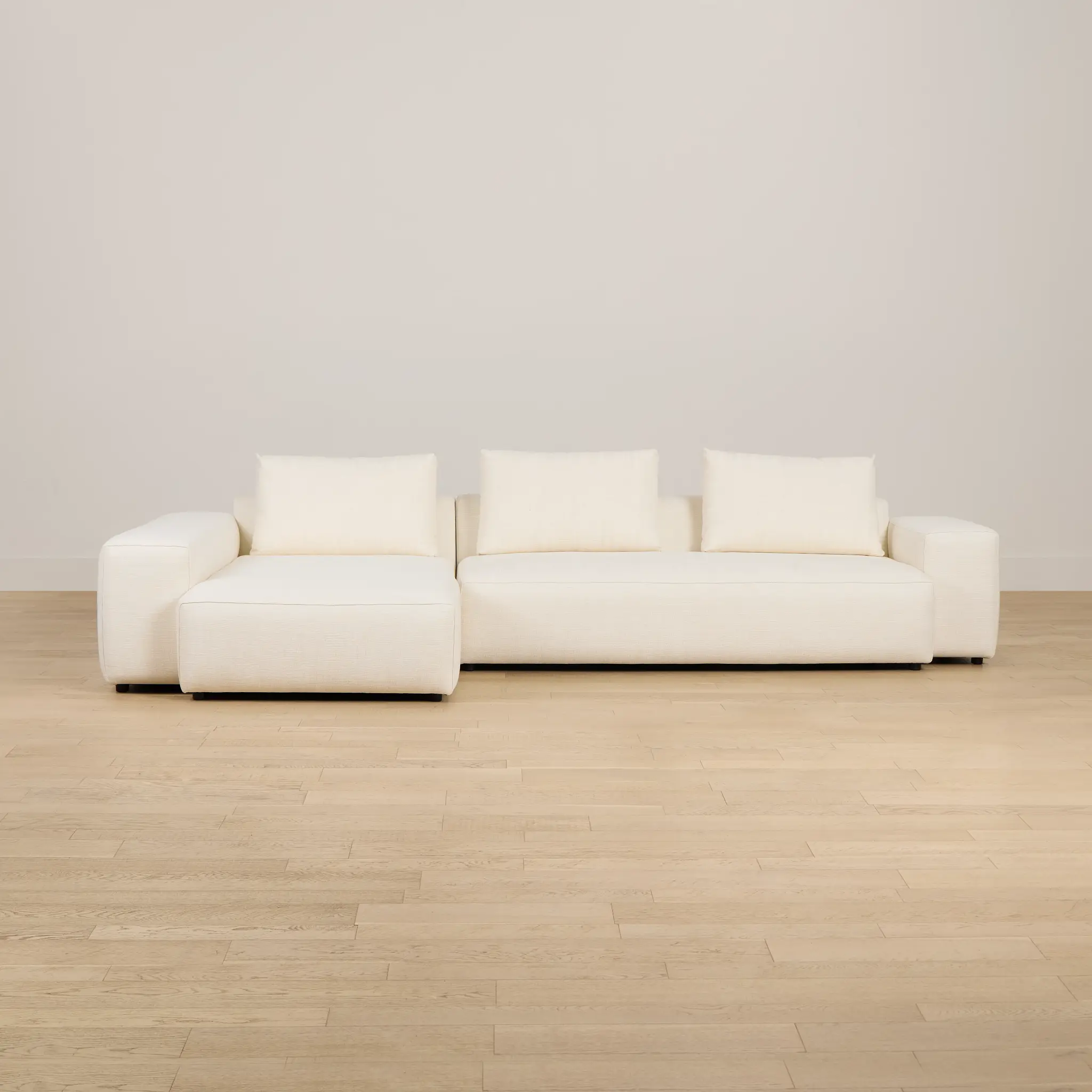 Cleo Light Beige Fabric Left Chaise Sectional Cleo Light Beige Fabric Left Chaise Sectional