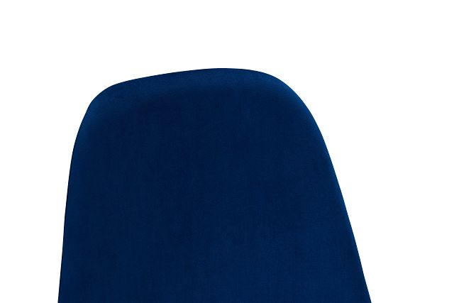 Havana Dark Blue Velvet Upholstered Side Chair W/ Chrome Legs
