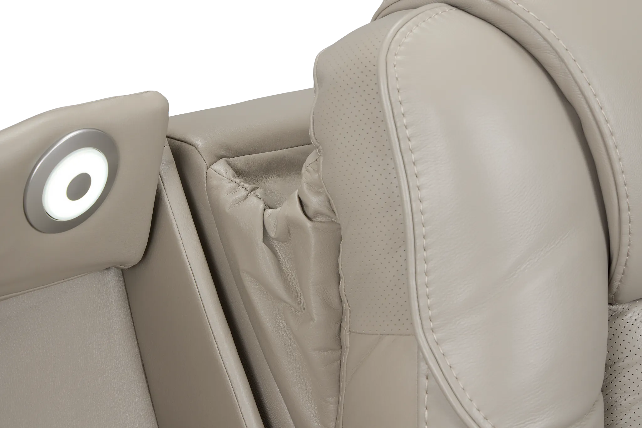 Eclipse Light Gray Lthr/vinyl Power Reclining Sofa W/ Massage