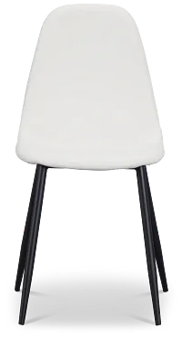 Havana White Micro Upholstered Side Chair W/ Black Legs