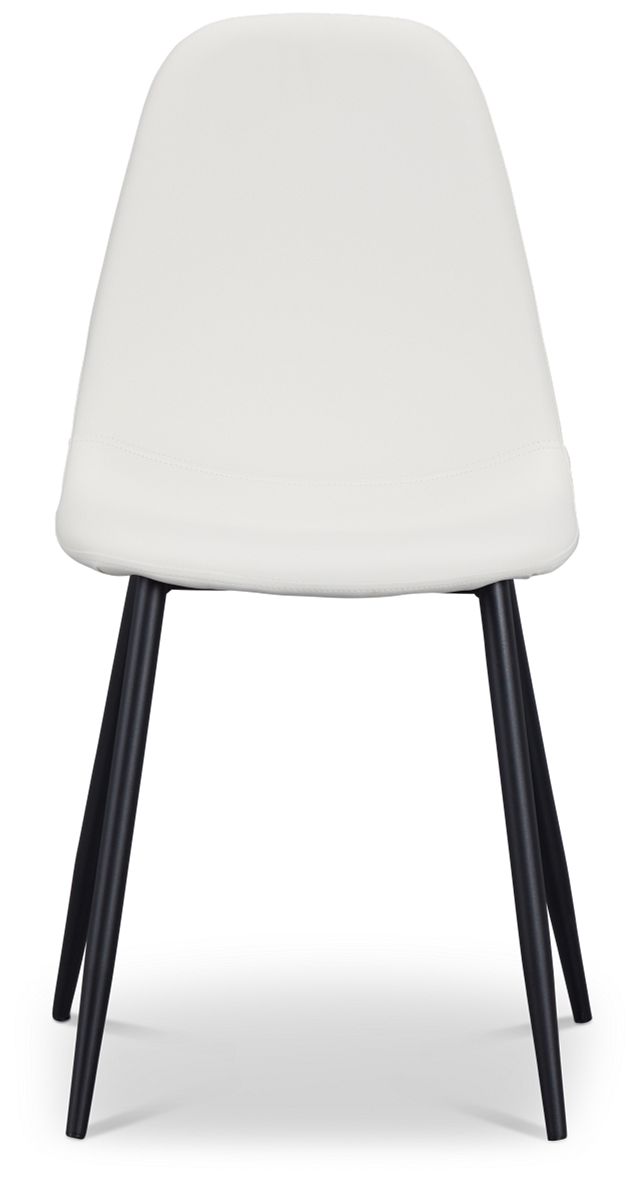 Havana White Micro Upholstered Side Chair W/ Black Legs