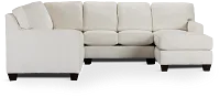 Andie White Fabric Medium Right Chaise Sectional