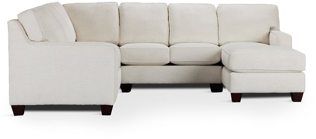 Andie White Fabric Medium Right Chaise Sectional