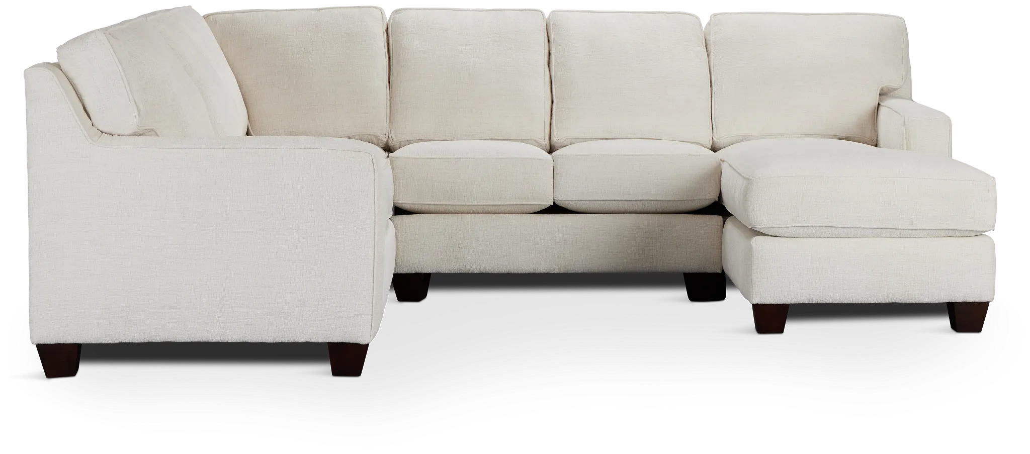 Andie White Fabric Medium Right Chaise Sectional